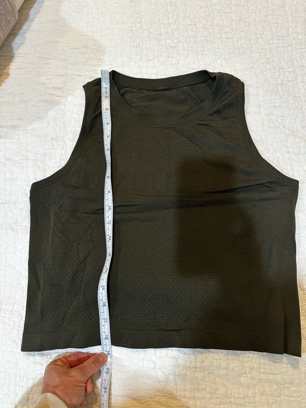 Dark green Athletic Crop Tank